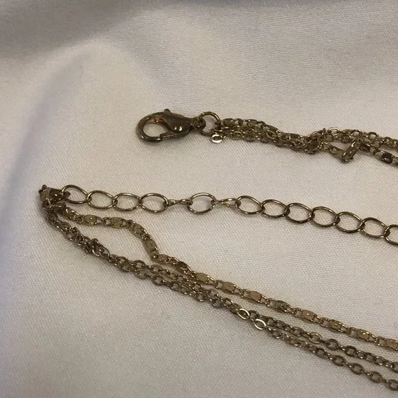 Altar'd State 3 Strand Gold Plated Pendant Necklace Jewelry Women Teen - Picture 7 of 9